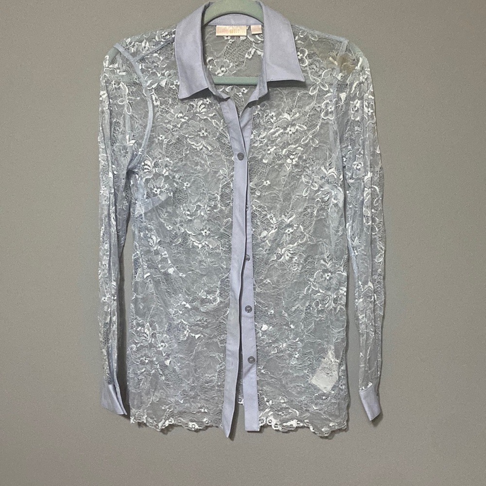 Kim gravel blue lace top